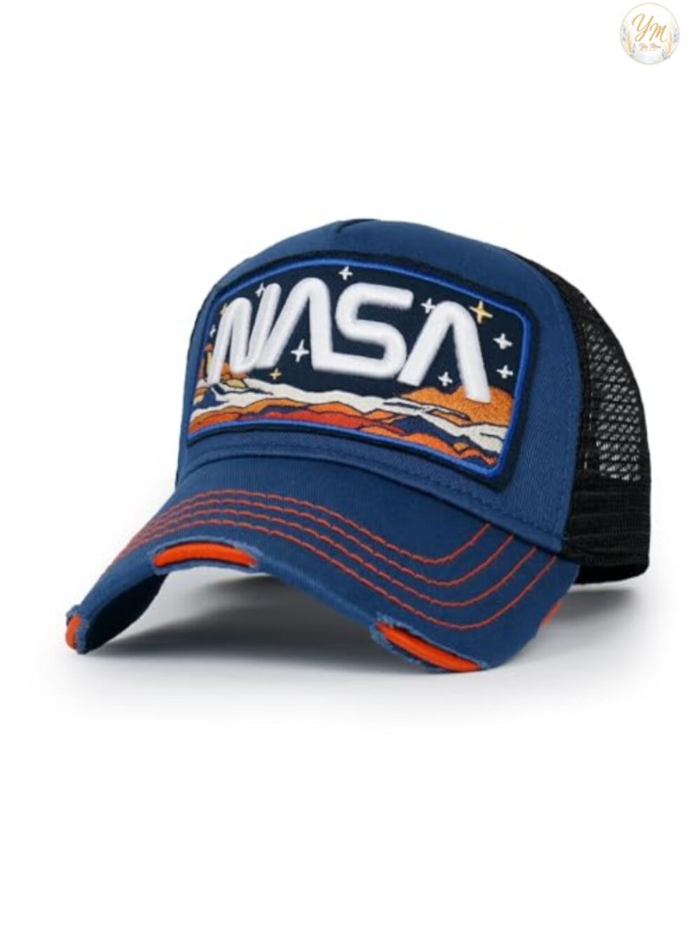 Distressed Cotton NASA Mars Mission Embroidered Baseball Cap Snapback